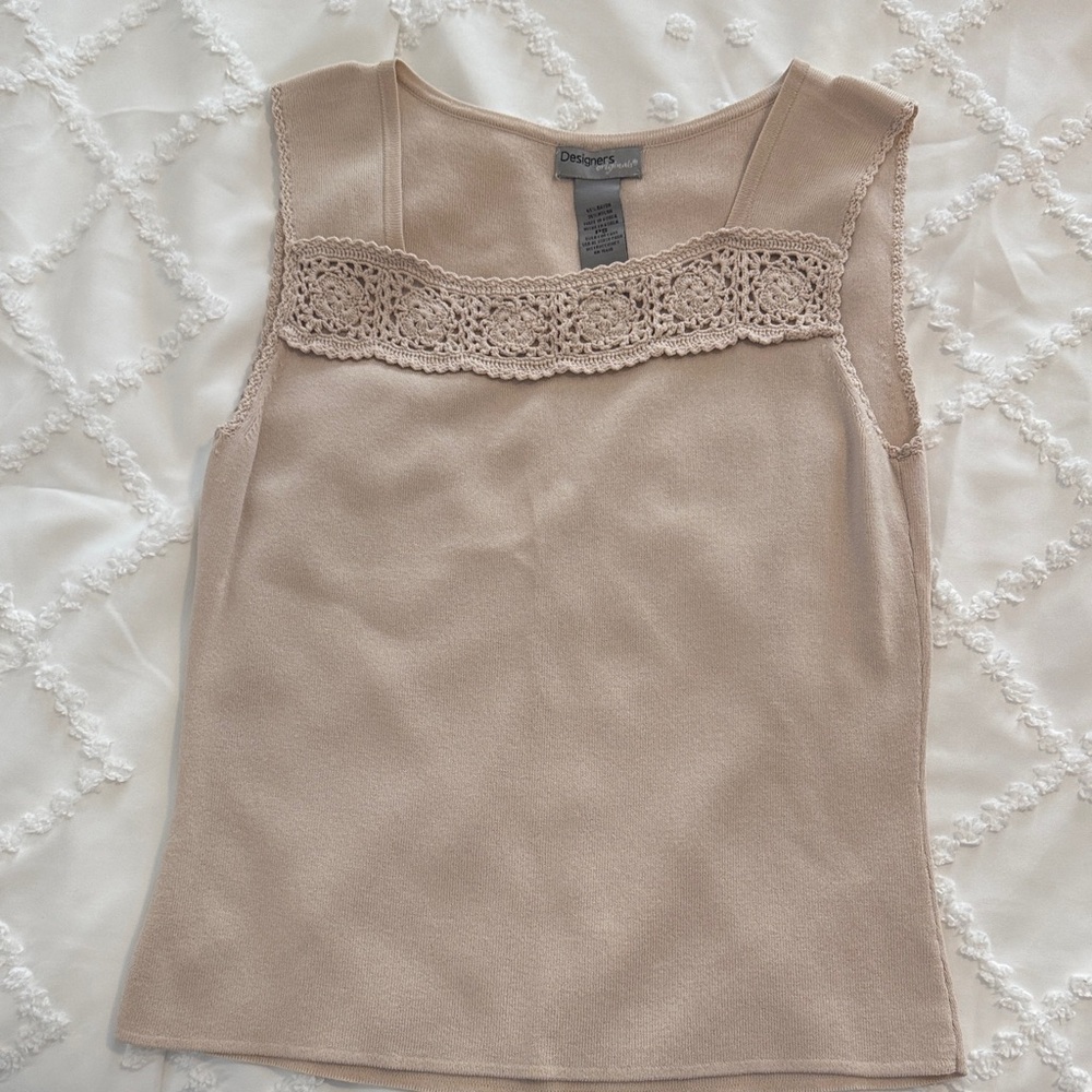 Designers Originals Tan Lace Tank Top